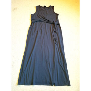 Womens Dress-J.JILL WEAREVER COLLECTION-grey stretch knit maxi sleeveless-M